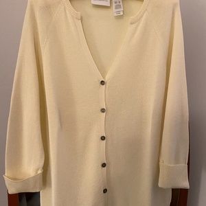 Liz Claiborne ivory cardigan,  XL